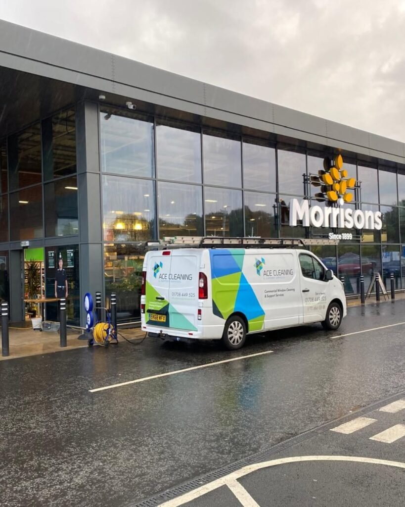 Morrisons store front cleaning